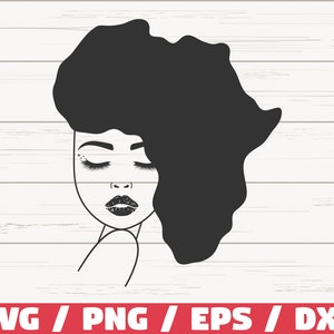 Africa Donna SVG / Donna Nera SVG / Taglia File / Cricut / Regina Nera SVG / Download istantaneo