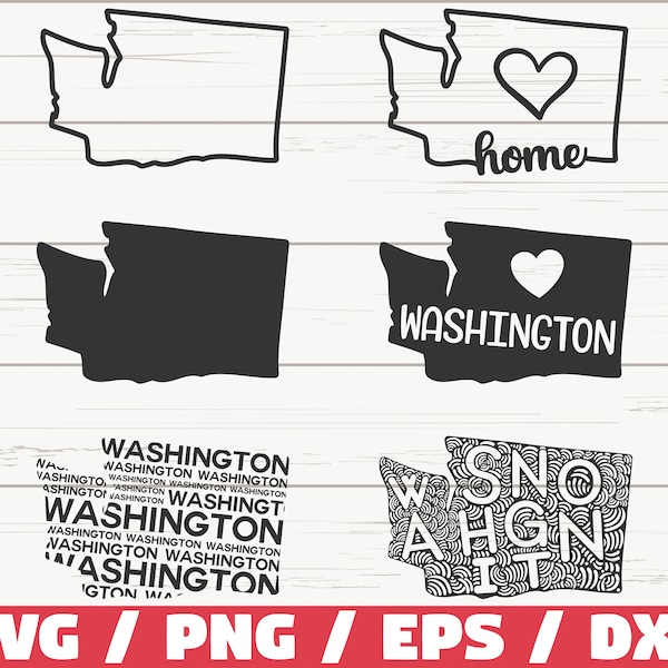 Washington State SVG / Cut File / Cricut / Clip art / Commercial use / Silhouette / Washington SVG / Washington Home Svg / WA Svg