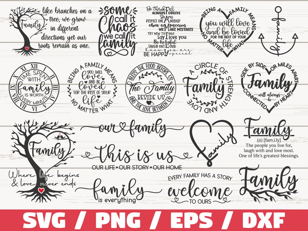 Family SVG Bundle / Cut Files / Commercial Use / Cricut / Farmhouse SVG ...