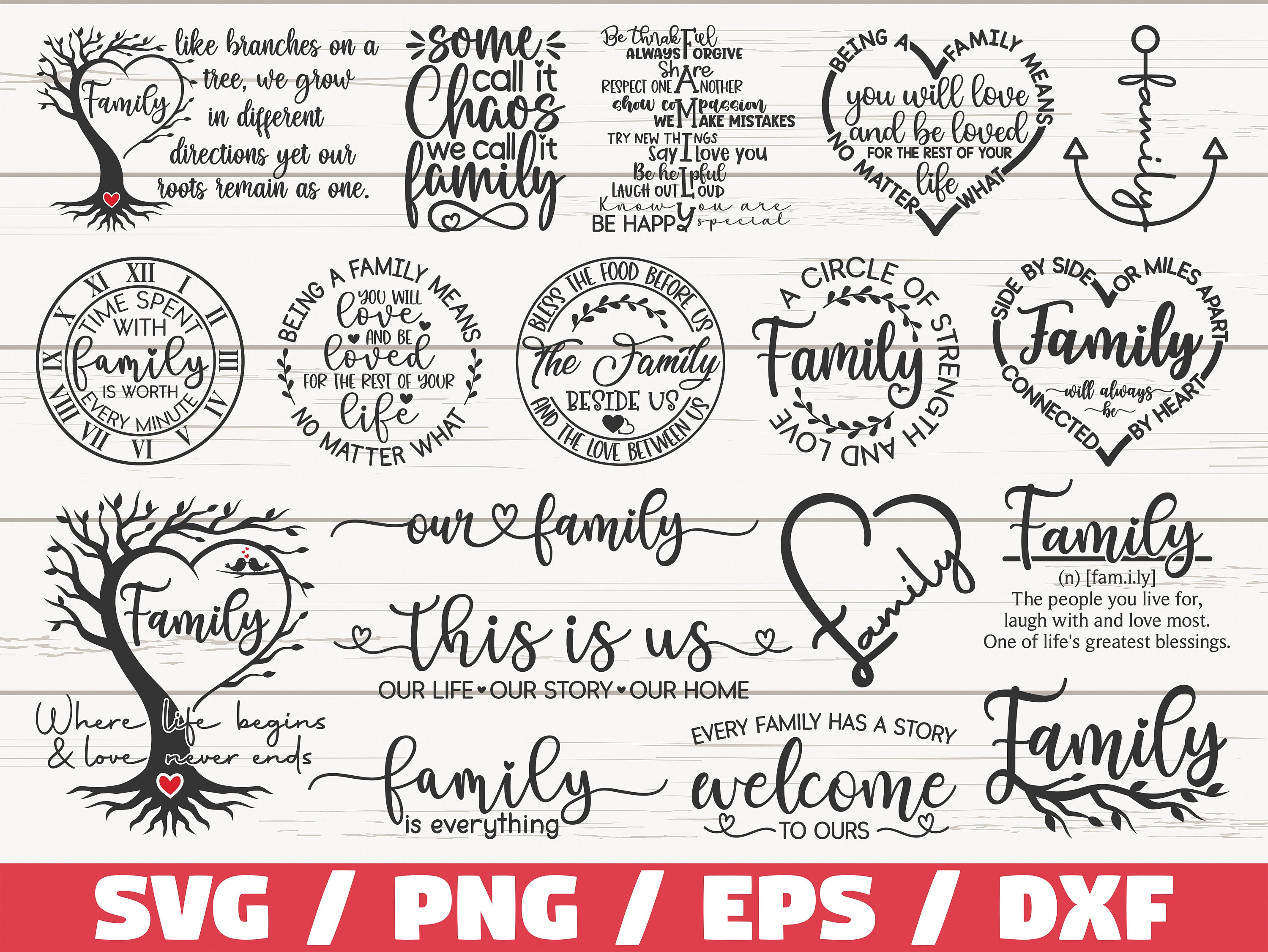 Family SVG Bundle / Cut Files / Commercial Use / Cricut / Farmhouse SVG ...