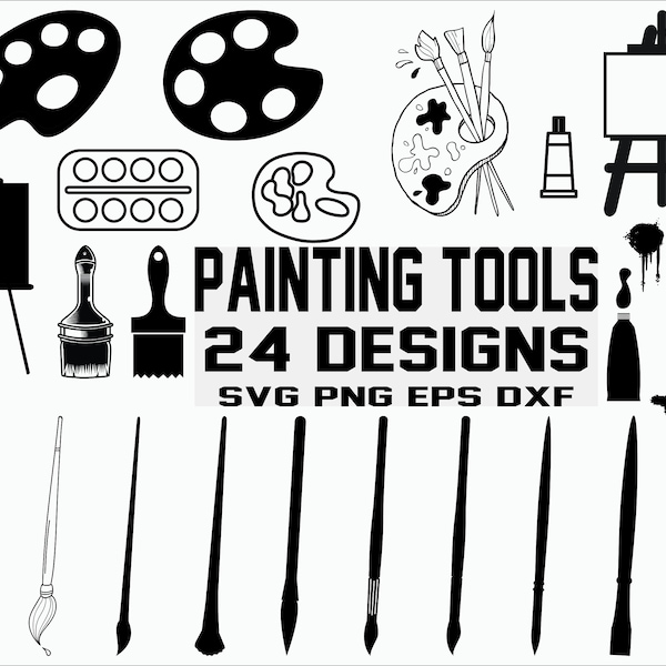 Painting SVG/ Paint Brush SVG/ Painting Clipart/ Cut Files/ Silhouette/ Cricut/ Vector