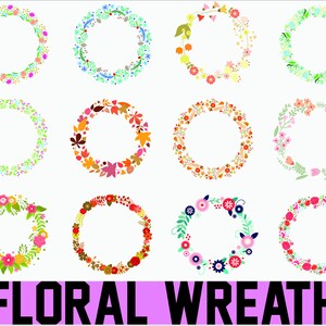Floral wreath SVG / Floral frames SVG / Laurel wreath SVG / Hand-drawn wreaths / Floral circle svg / Floral ornament svg / wedding