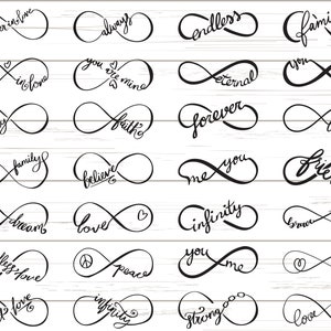 28 Infinity SVG / Unendlichkeit Symbol / Familie Infinity / Liebe Infinity / Clipart / Cricut / Vinyl Aufkleber / Silhouette