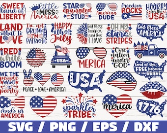 4th Of July SVG Bundle / Cut Files / Clip art / Commercial use / Independence Day / Patriotic Svg / America Svg / Veteran Svg / USA SVG