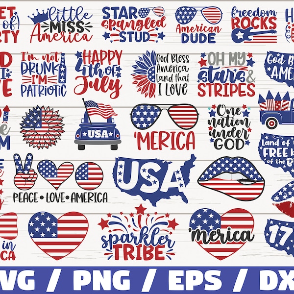 4th Of July SVG Bundle / Cut Files / Clip art / Commercial use / Independence Day / Patriotic Svg / America Svg / Veteran Svg / USA SVG