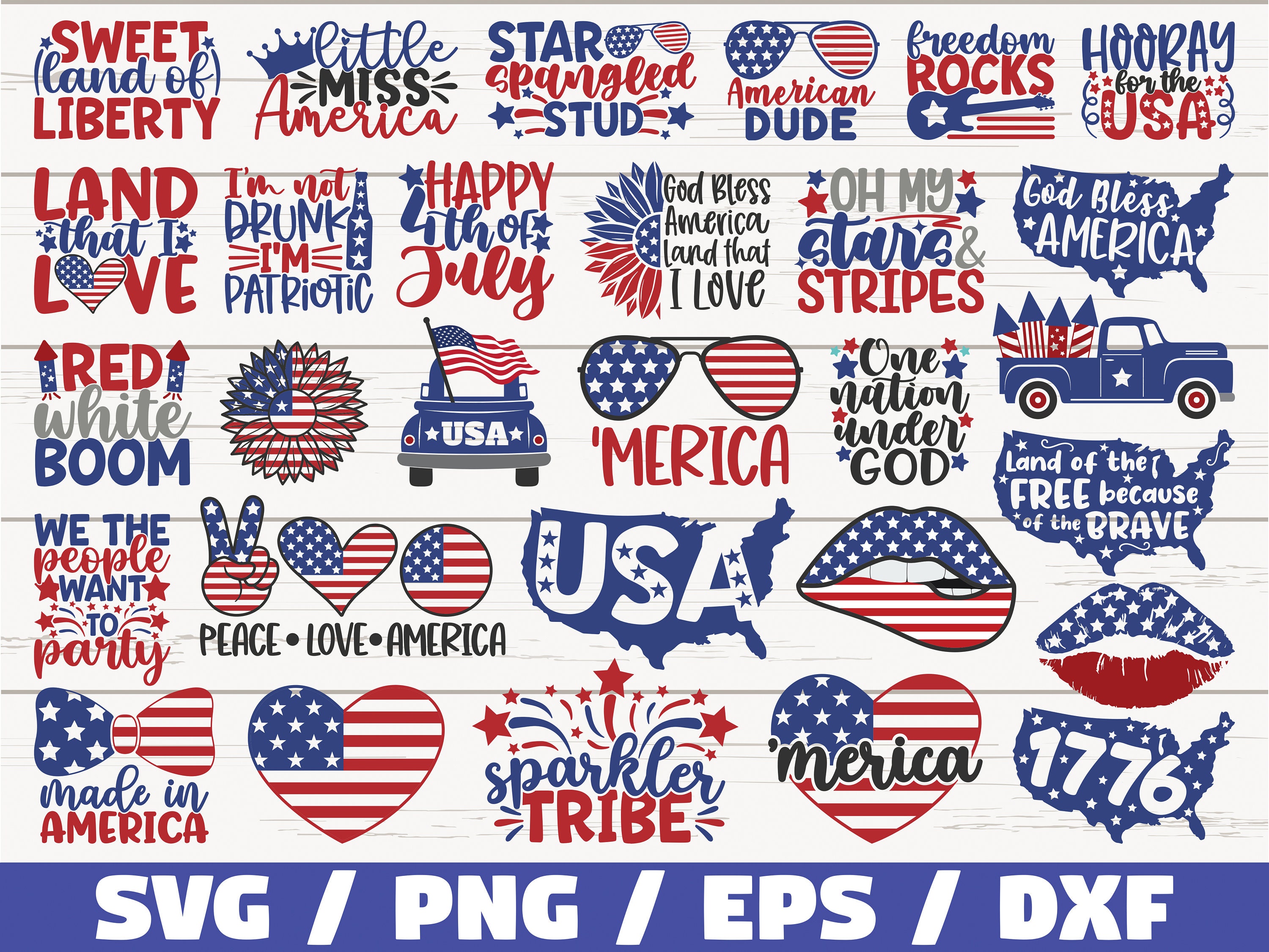 4th Of July SVG Bundle / Cut Files / Clip art / Commercial use / Independence Day / Patriotic Svg / America Svg / Veteran Svg / USA SVG