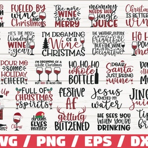 Weihnachten Wein SVG Bundle / Lustige Weihnachten SVG / Cut Datei / Cricut / Clip Art / Kommerzielle Nutzung / Urlaub SVG / Weihnachts Sprüche Zitate