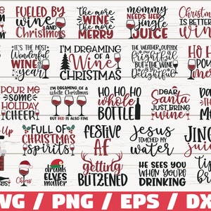 Christmas Wine SVG Bundle / Funny Christmas SVG / Cut File / Cricut / Clip art / Commercial Use / Holiday SVG / Christmas Sayings Quotes image 1