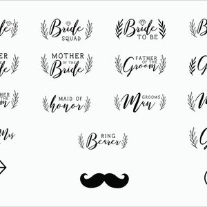 Wedding SVG Bundle/ Marriage SVG/Bridal/ Bride SVG/ Png/ Eps/ Dxf/ Cricut/ Beautiful Matching Set/ Engagement Bride Groom