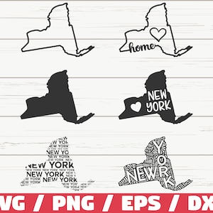 État de New York SVG/fichier de coupe/Cricut/Clip art/usage commercial/Silhouette/New York SVG/New York Home Svg/NY Svg