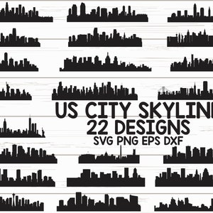 Skyline da cidade dos EUA SVG / Skyline Svg / Cidades dos EUA Svg / Nova York Svg / Clipart/ Silhueta / Cricut / Vetor