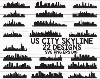 US City Skyline SVG / Skyline Svg / US Städte Svg / New York Svg / Clipart / Silhouette / Cricut / Vektor