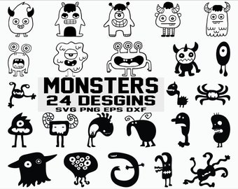 Monster SVG/ Baby monster/ Cute monster/ Friendly monster/ birthday party/  Clipart/ Silhouette/ Printable/ Cut Files/ Cricut