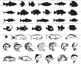 41 Fische SVG / Angler SVG / Cricut / Clipart / Silhouette / Vektor / Angler SVG / Vektor / Dxf / Png / Eps