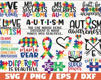 Autism SVG Bundle /  Cut Files / Commercial use / Cricut / Clip art / Autism Awareness SVG / Printable / Vector / Autism Saying SVG