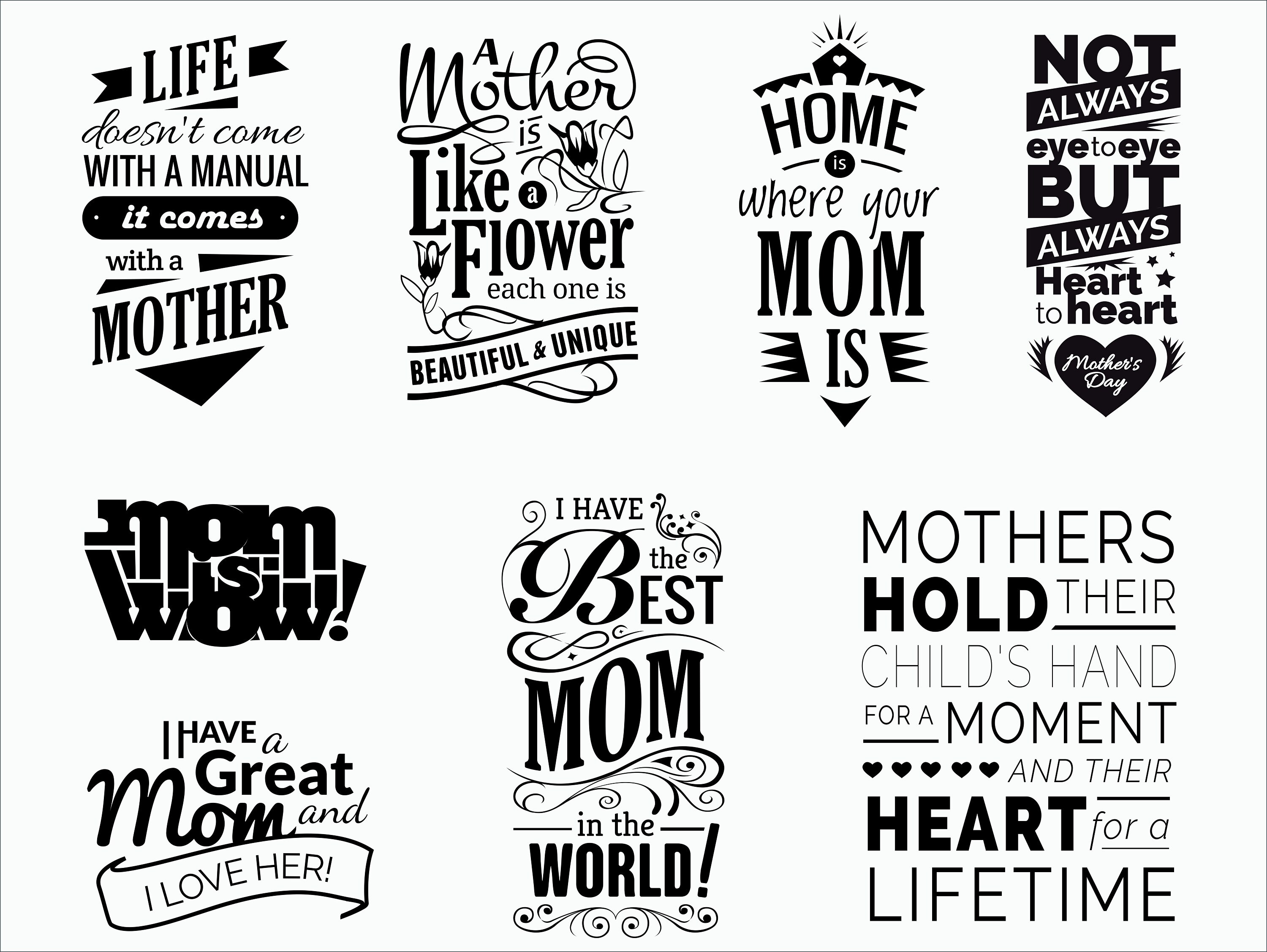 8x Mother’s Day Quotes SVG / Mother’s Day Bundle / | Etsy