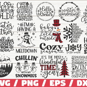 Winter SVG Bundle / Holidays SVG / Cut File / Cricut / Clip art / Commercial Use / Christmas SVG