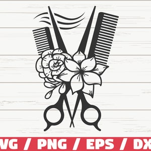 Kapper SVG/Floral schaar SVG/Haarstylist SVG/cut-bestand/commercieel gebruik/Cricut/haar Hustler SVG/kapsalon SVG
