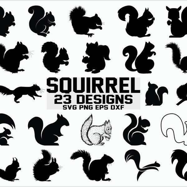 Squirrel SVG/ Squirrel Silhouette/ Squirrel Vector/ Clipart/ Printable/ Cricut/ Cut Files/ Cricut/ Digital File