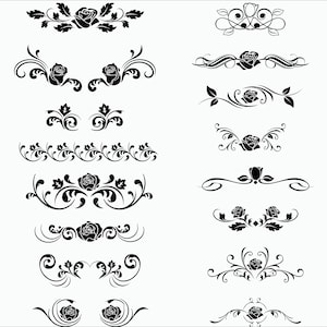 Text Dividers /Page dividers/ Page Ornaments Printable/ decorative elements svg/ wedding invitation/ scrolls svg /Digital/Circuit
