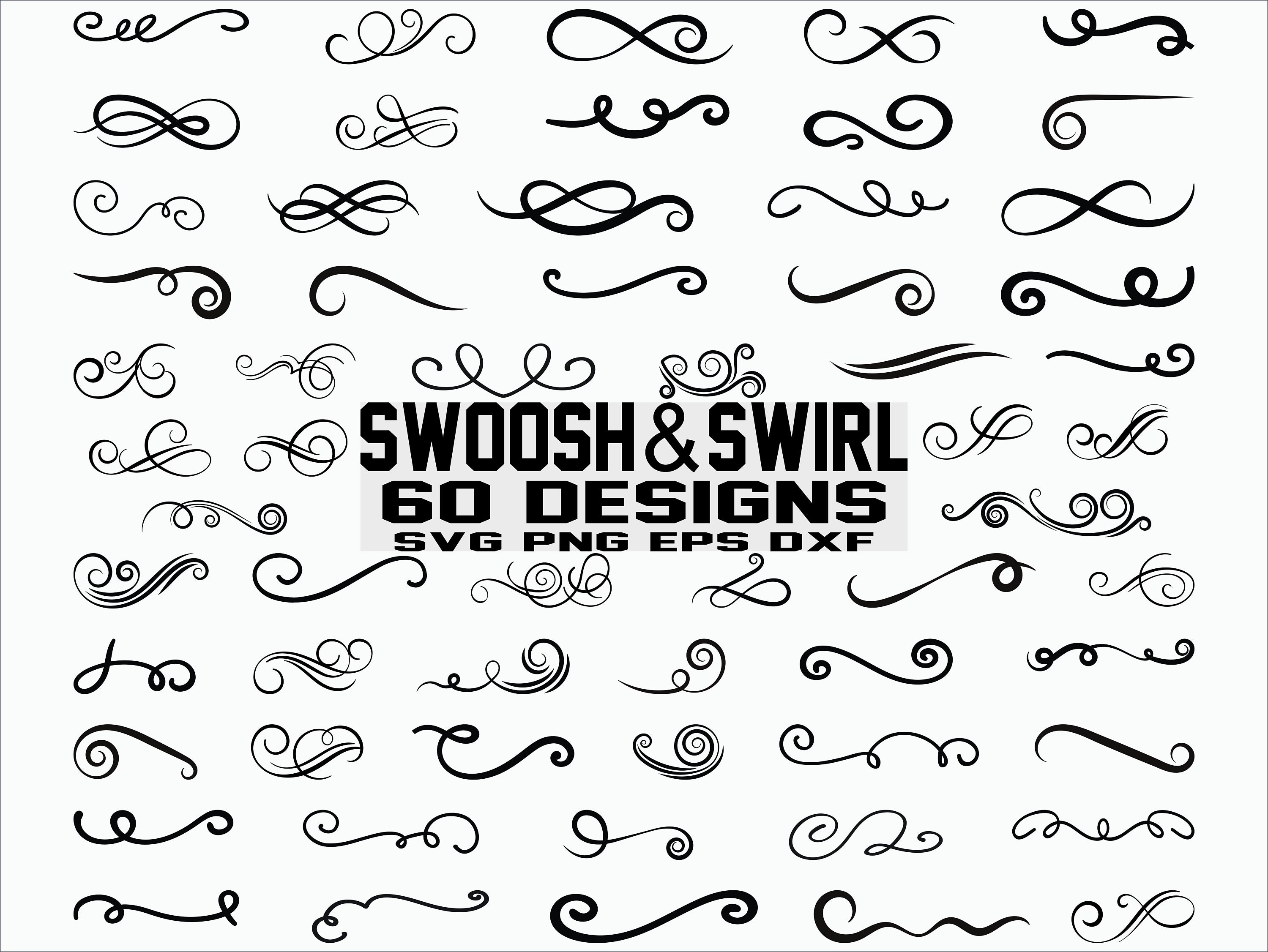 Download Swirl Svg Flourish Svg Swoosh Svg Stroke Svg Ornaments Etsy
