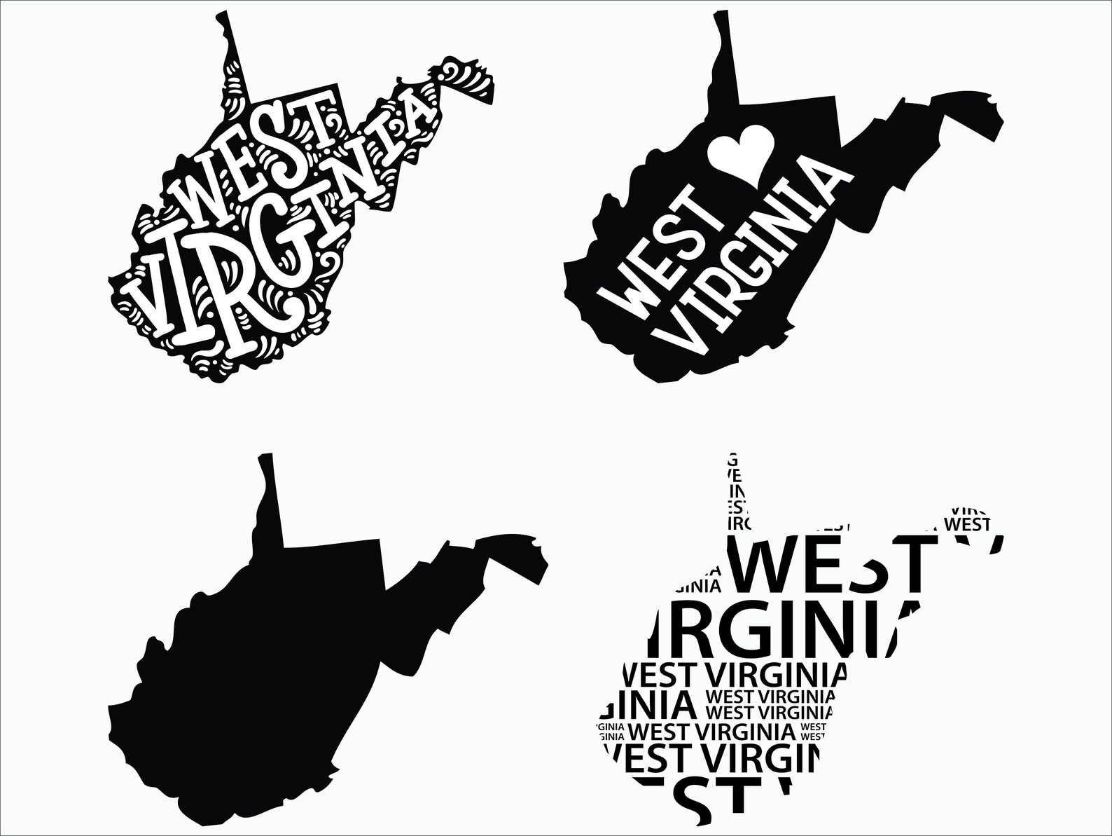 West Virginia / 4 designs / SVG / Dxf / Png / Eps/ Cricut Etsy