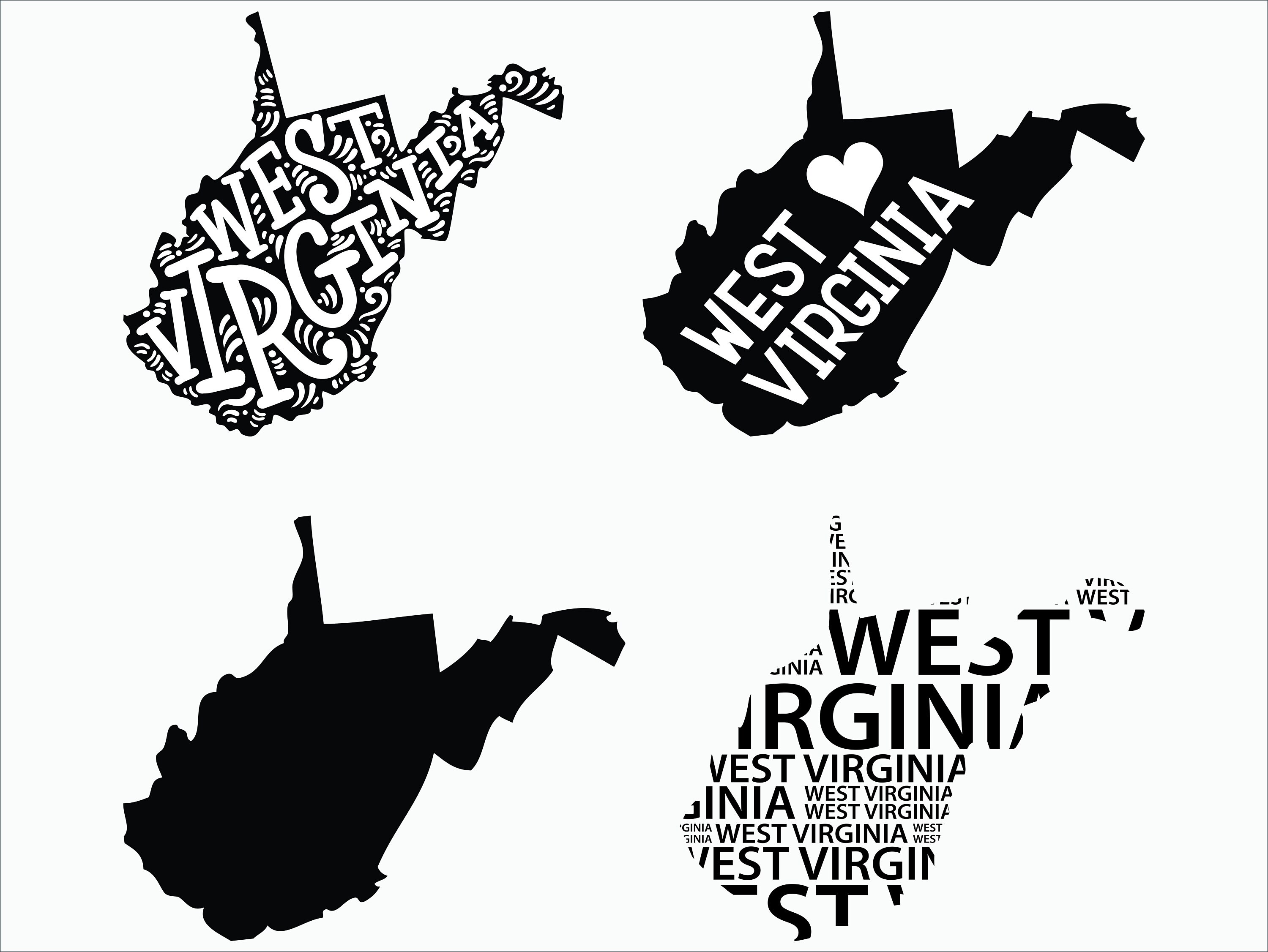Download West Virginia / 4 designs / SVG / Dxf / Png / Eps/ Cricut ...