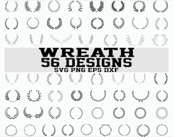 Wreath svg/ laurel wreath/ floral wreath/ leaves wreath/ leaf wreath/ flower wreath/ clipart/ stencil/ vinyl/ cut file/ silhouette/ iron on