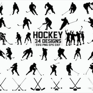 Hockey SVG/hockey clipart/gesneden bestand/Cricut/silhouet/vector/opstrijkbare/Png/Eps/Dxf