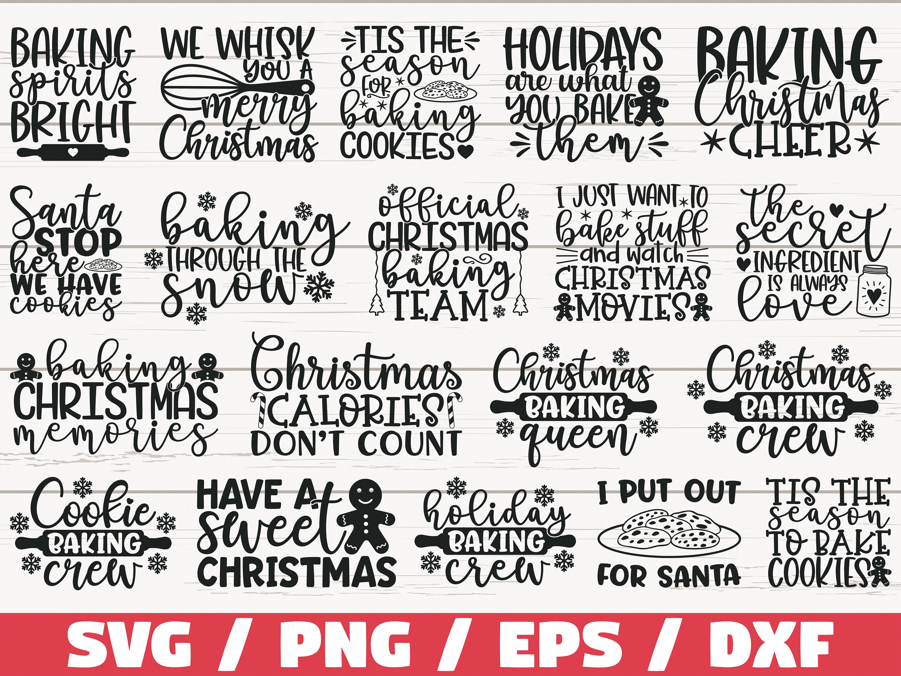 Christmas Baking SVG Bundle / Cut File / Cricut / Commercial Etsy