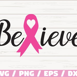 Believe SVG / がんリボン svg / 啓発リボン svg / カットファイル / Cricut / 商用利用 / シルエット / 乳がん svg / ベクター