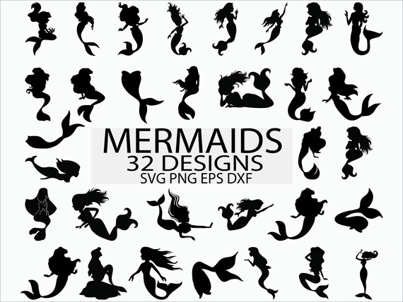 Download Mermaid Svg Mermaid Tail Svg Sea Creatures Svg Clipart Etsy