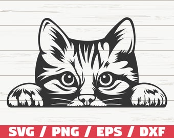 Cat SVG / Peeking Cat SVG / Cut File / Cricut / Commercial use / Silhouette / Cat Mom SVG / Cute Cat Svg