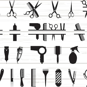 Hairdresser SVG / Barber tools svg / Commercial Use / Monogram Frames Svg / Scissors svg / Clipart / Cut File / Cricut / Silhouette