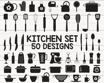 Kitchen Utensils Royalty Vector Silhouet Graphic by amazinart · Creative  Fabrica