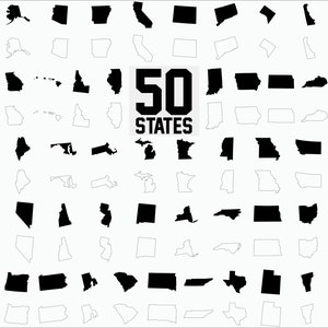 United States svg/ states vector/ All states svg/ states clipart/ United States svg/ 50 states clip art/ 50 states cut/ 50 states svg file