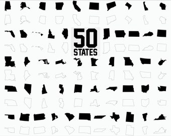 United States svg/ states vector/ All states svg/ states clipart/ United States svg/ 50 states clip art/ 50 states cut/ 50 states svg file