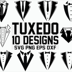 Tuxedo SVG/Tuxedo Clipart/Vestito in formato SVG/Gentiluomo in formato SVG/Taglia file/Silhouette/Cricut/Vettore