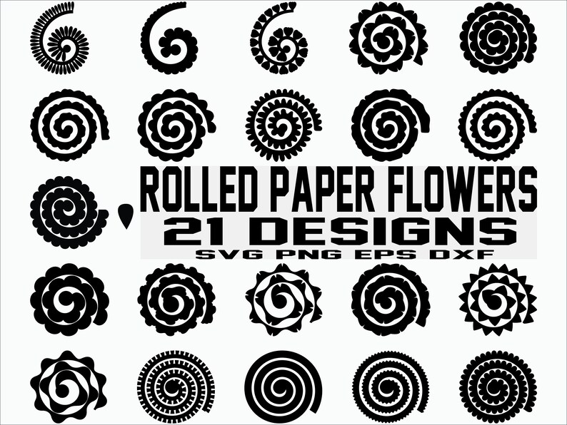 Download Rolled Paper Flowers SVG Flowers Template Origami Paper rose SVG Cut File Cricut Clip Art Art ...