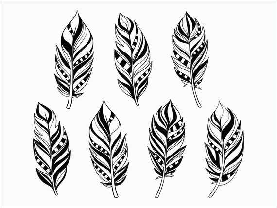 Feather/ Feather SVG/Eps/Png/Dxf/ Printable files/ Silhouette | Etsy