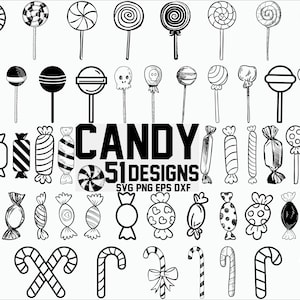 Süßigkeiten SVG / süß svg / süße Leckereien svg / Zuckerwatte svg / Lollipop svg / Kaugummiautomat / Zuckerstange svg / Aufbügeln / Schablone
