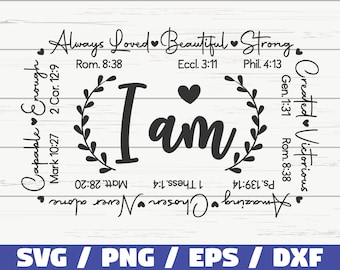 I am Inspiration SVG / Bible Verse SVG / Cut File / Christian Inspiration / Instant Download / PNG For Shirt