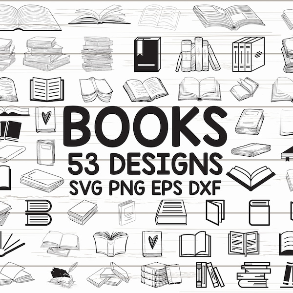 Buch SVG/ Offenes Buch SVG/ Bibliothek SVG/ Schule/ Monogramm/ Clipart/ Aufkleber/ Schablone/ Cut File