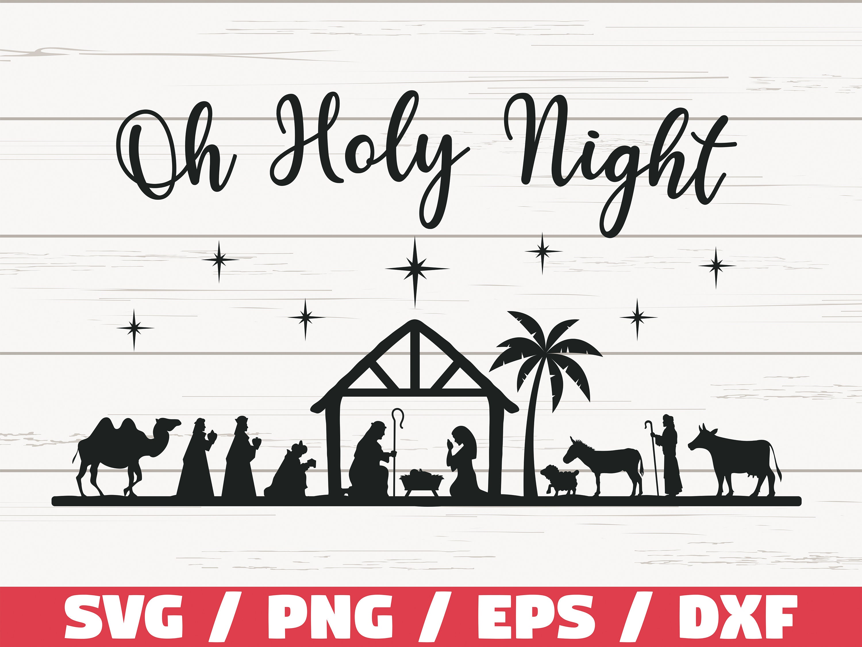 Oh Holy Night Digital Download. KaleidaCuts Lettering.