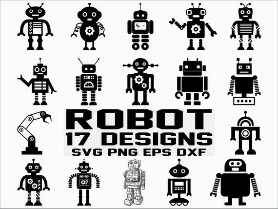 Robot Dxf Files Robot Scrapbooking Robot Clipart Image Robot Digital Cut File Robot Cricut Cut File Robot Cricut Svg