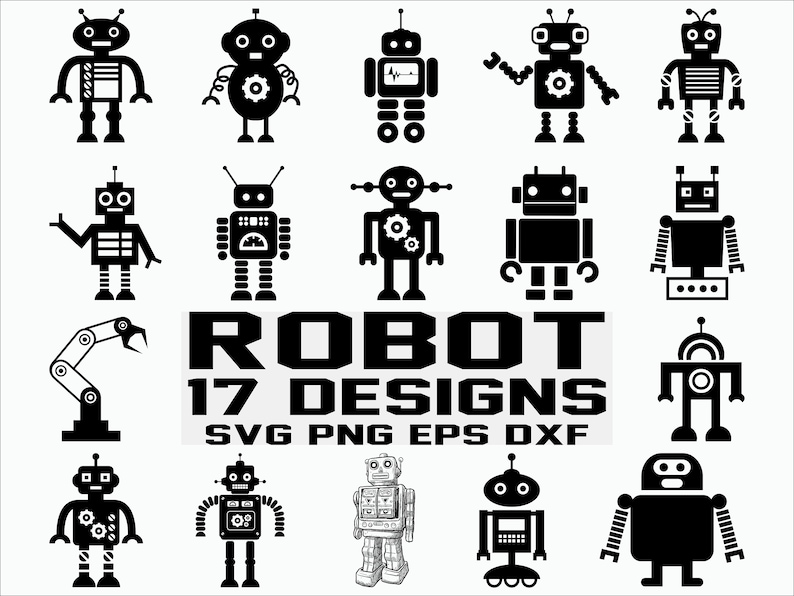 Download Robot SVG/ Robot Clipart/ Cut Files/ Cricut/ Silhouette ...