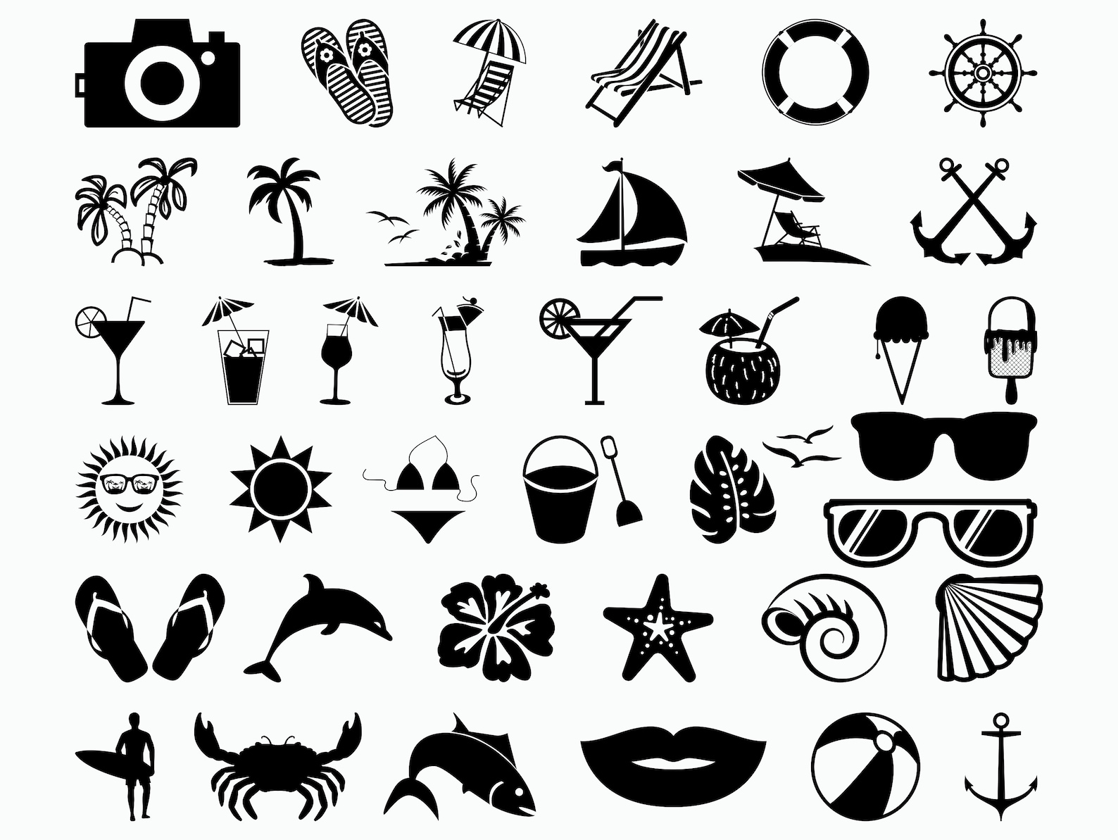 Beach SVG Bundle / Summer SVG Bundle / Clipart/ Cut Files / | Etsy