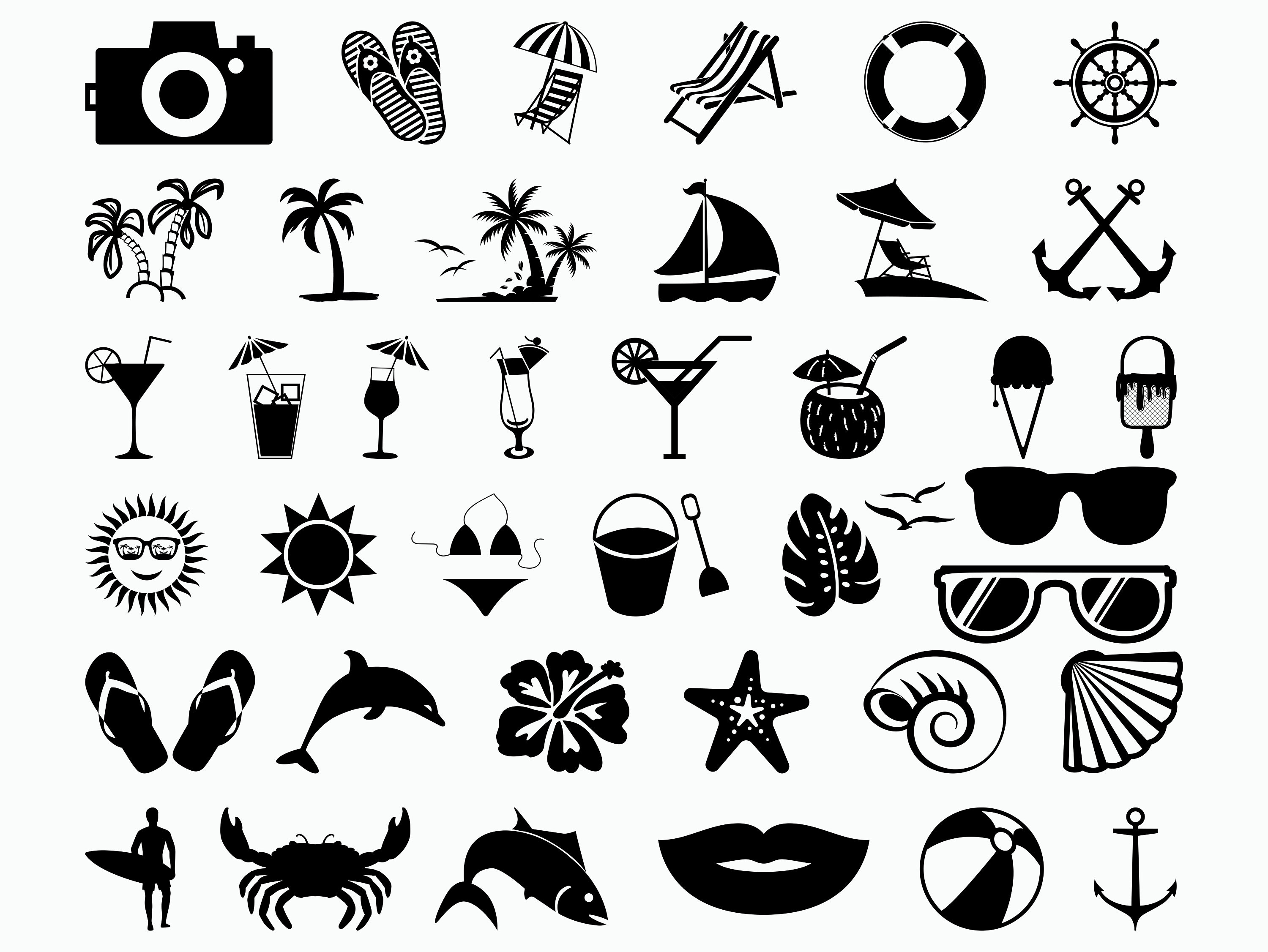 Download Beach SVG Bundle / Summer SVG Bundle / Clipart/ Cut Files / | Etsy