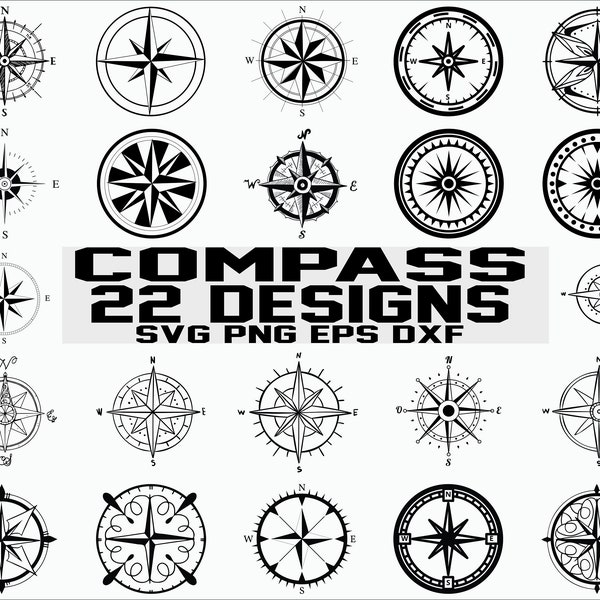 Compass svg/ nautical compass svg/ wine direction/ direction svg/ navigate svg/ clipart/ stencil/ silhouette/ cut file/ print file/ iron on