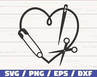 Costura SVG / Costura Coração SVG / Arquivo de corte / Cricut / Love Costura SVG / Download instantâneo
